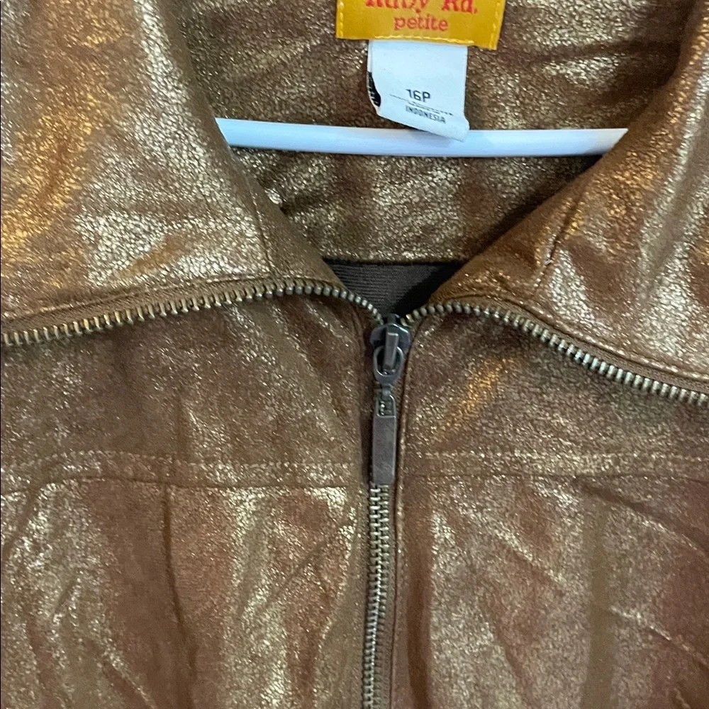 Ruby Rd. Copper Leather Jacket - Picture 3 of 7